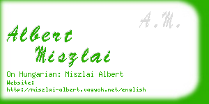 albert miszlai business card